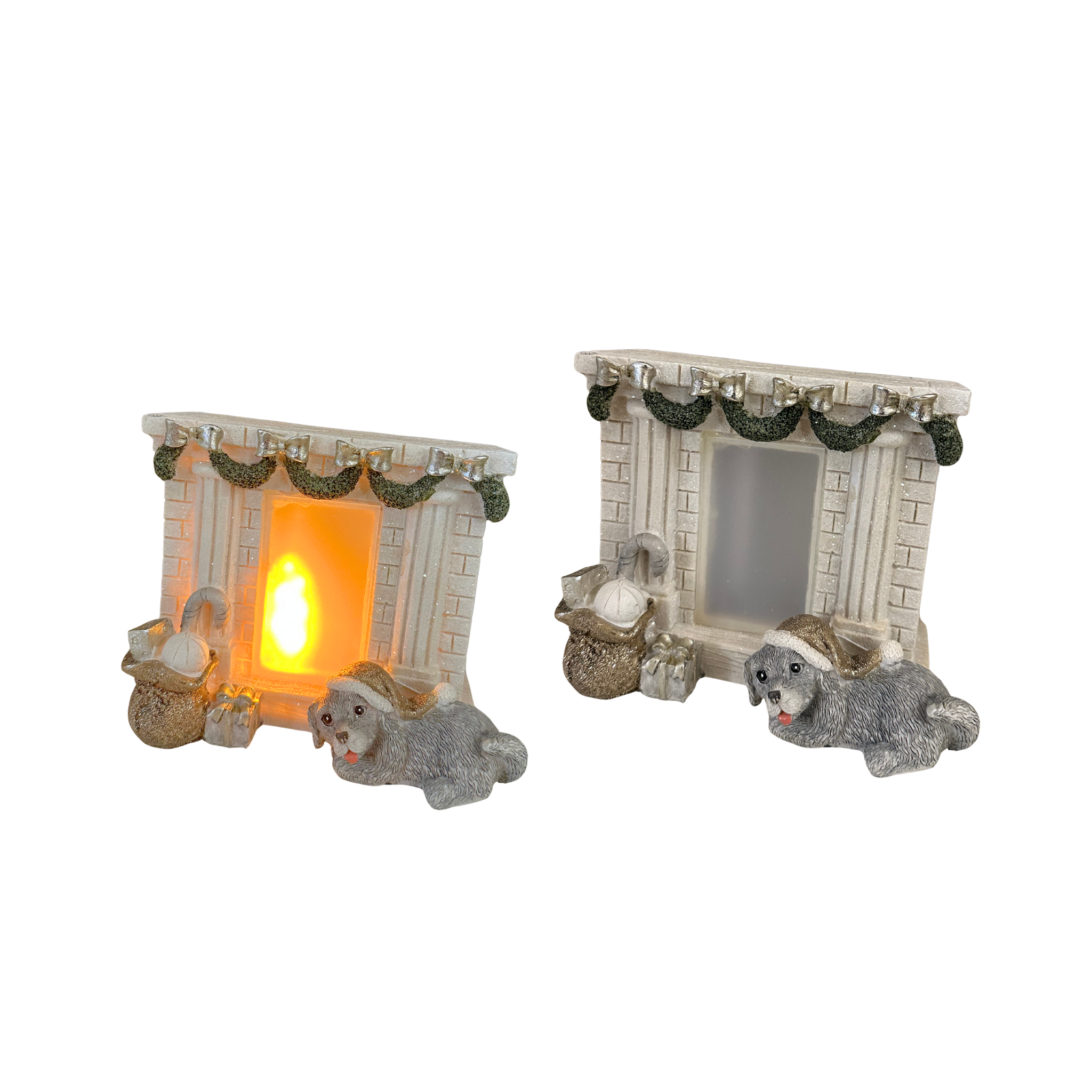 CAMINETTO IN RESINA CON LUCE A LED